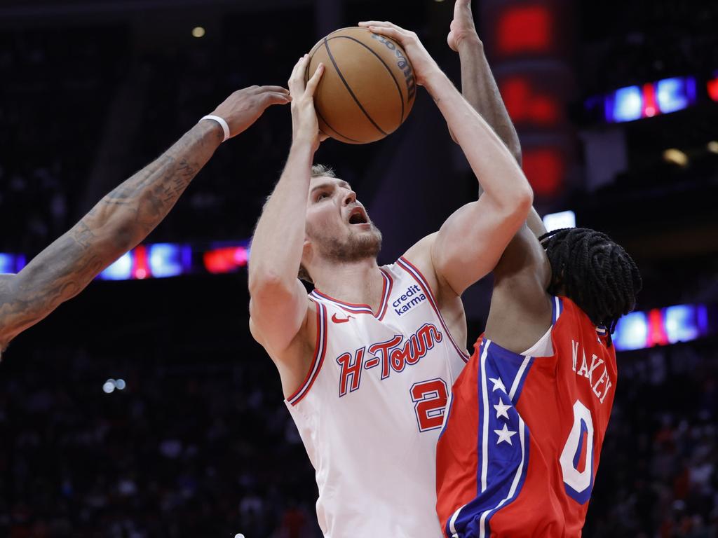 Injuries have made life tough for Jock Landale, but he’s just winding up in Houston and remains a key pillar of the Boomers’ Paris assault. Picture: Getty Images