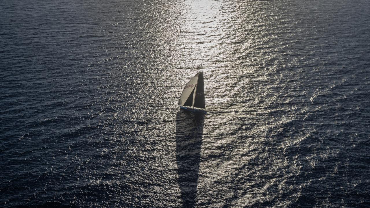 Wild Oats heading towards Hobart in the 2022 race. Pic: Rolex/Andrea Francolini