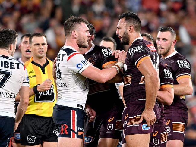 Angus Crichton gives Ryan James a review on his acting performance. Picture: Bradley Kanaris/Getty Images