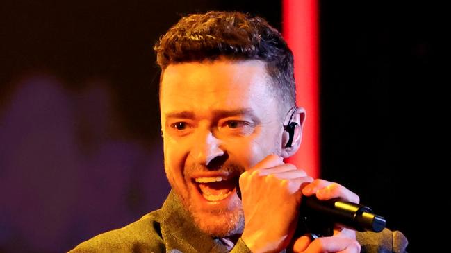 HOLLYWOOD, CALIFORNIA - APRIL 01: Justin Timberlake performs onstage during the 2024 iHeartRadio Music Awards at Dolby Theatre on April 01, 2024 in Hollywood, California. (Photo by Amy Sussman/Getty Images)