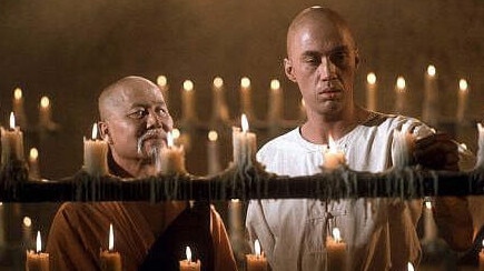 A scene from 1970s TV series Kung Fu starring actor David Carradine, right, as Kwai Chang Caine (Little Grasshopper) and Keye Luke as Master Po.