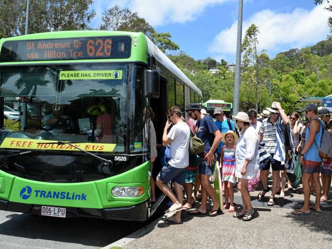 All aboard - while scooters were the fashionable ride into Noosa's Hastings St, the Go Noosa free buses had more than 250,000 takers.