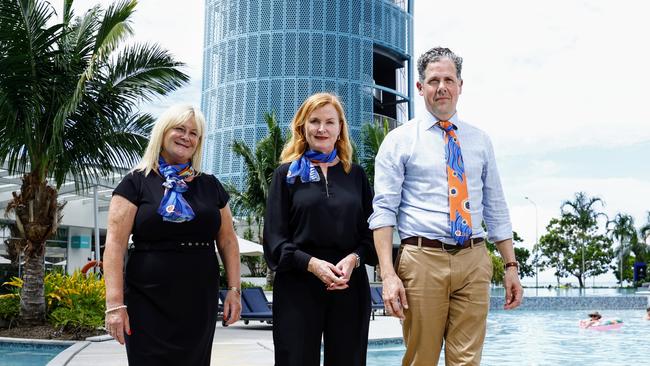 Deputy Mayor Brett Olds believes random ideas can confuse the city’s peak bodies. Cairns Chamber of Commerce chief executive Patricia O'Neill, Advance Cairns chief executive Jacinta Reddan and Tourism Tropical North Queensland chief executive Mark Olsen. Picture: Brendan Radke