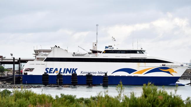 The Sealink ferry docked at Penneshaw, Kangaroo Island. Picture: Bianca De Marchi