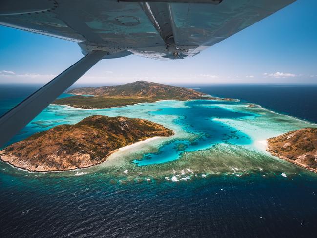 Views on a flight to Lizard Island. Picture: TEQ