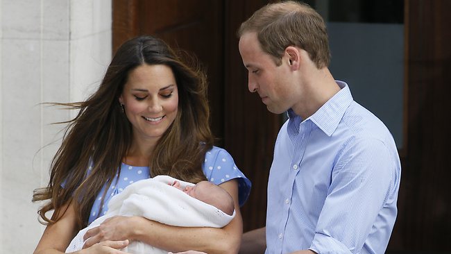 Britain's Prince George was swaddled when he made his first public appearance. Picture: AP