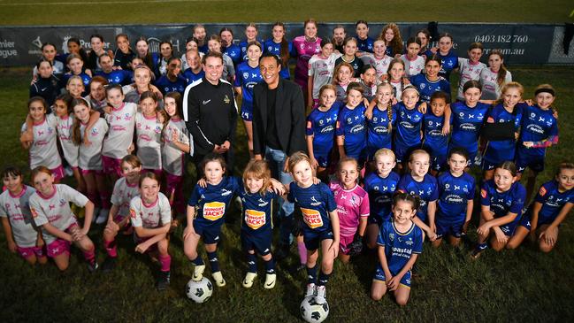 General manager Magic United Andrew Robinson and Gold Coast councillor Bob La Castra. Magic United are delighted to announce the construction of additional changing facilities to accommodate the growing number of female players and teams at the Club. Wednesday June 5, 2024. Picture, John Gass