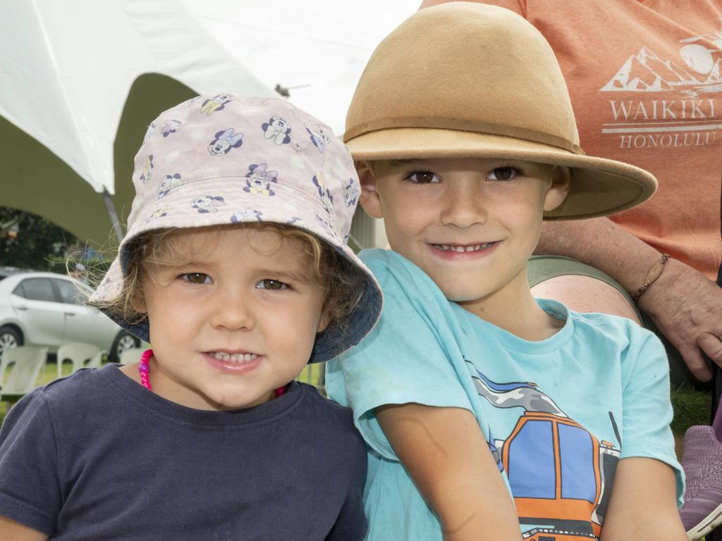 (from left) Chelsea and Hudson Stirling at the Toowoomba Royal Show. Saturday, March 26, 2022. Picture: Nev Madsen.