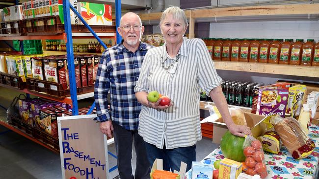 Jim and Christine Roche have started The Basement Food Hub in Lilydale to help people who have fallen on hard times. Picture: Steve Tanner