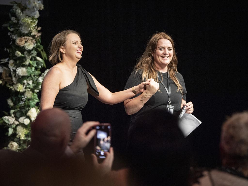 Toowoomba Fashion Festival founders Christel Ryley (left) and Julz McBain at the conclusion of the inaugural event at The Armitage Centre, Saturday, March 16, 2024. Picture: Kevin Farmer