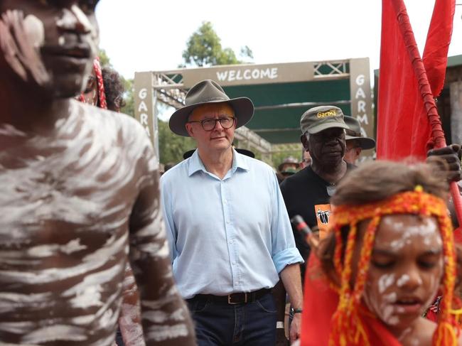 Prime Minister Anthony Albanese at the Garma Festival in the NT on Saturday.