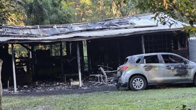 The razed house at Logan Village after the fire ripped through it on Friday, June 7. Picture: Judith Kerr