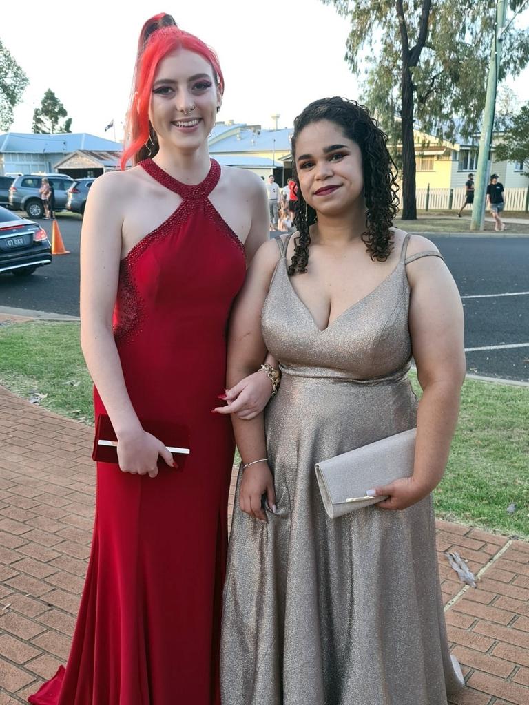 Isabella Ollier and Thais Almeida SilvaOakey State High School formal. Photo Sean Federoff