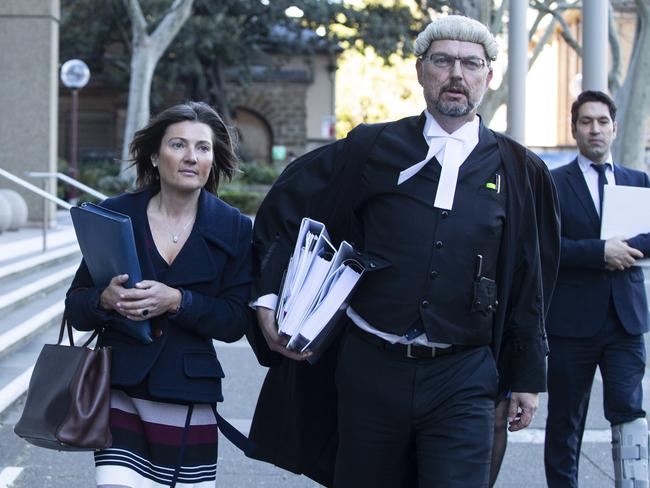 The Human Group owner with her barrister Matthew Breeze. Picture: John Feder/The Australian