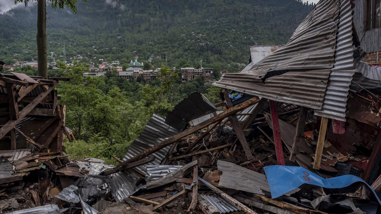 A residential house destroyed by artillery shelling allegedly carried out by Pakistani forces in the town of Uri, near the Line of Control (LoC), the de facto border separating Indian-administered Kashmir from Pakistani-administered Kashmir. (Photo by Yawar Nazir/Getty Images)