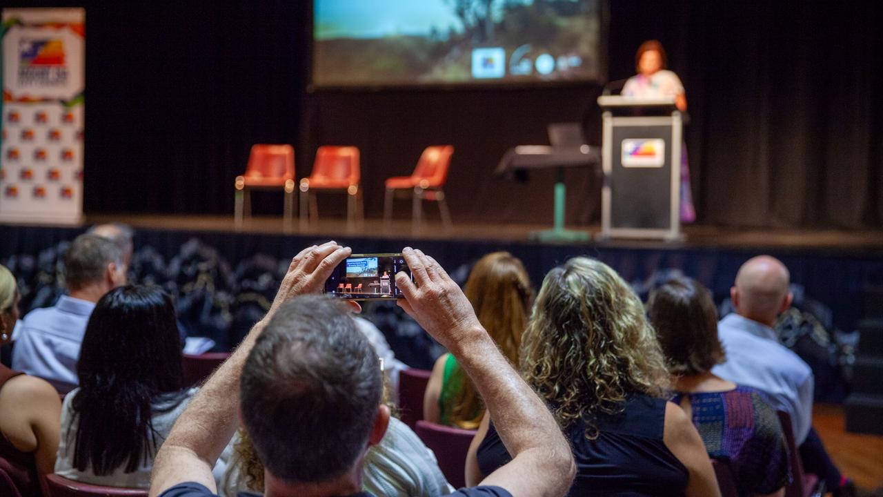 Mayor Peta MacRae at the road map launch on Friday, February 21.