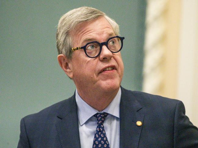 BRISBANE, AUSTRALIA - NewsWire Photos - DECEMBER 10, 2024: Health Minister Tim Nicholls speaks during question time in Queensland Parliament .Picture: NewsWire / Glenn Campbell