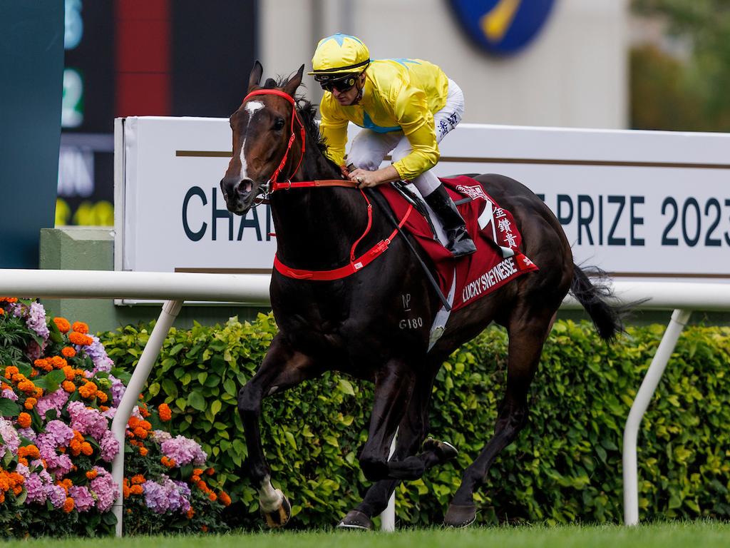 Lucky Sweynesse is crowned both Champion Sprinter and Champion Four-Year-Old. Picture: HKJC