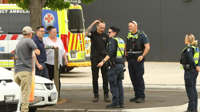 Police speak to witnesses after reports a schoolboy was struck by a vehicle on Moorabool St. No by line please