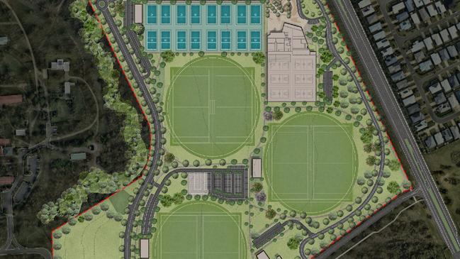 A master plan has been unveiled for a multi-use sports precinct in North Rockhampton. Picture: RRC