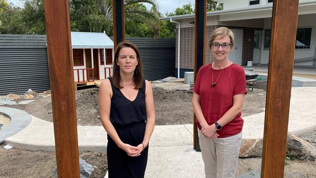 Shadow Minister for Early Childhood Learning, Jodie Harrison, picture with Byron Bay Community Preschool director  Bridget Isichei.