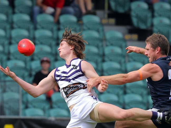 Brody Mihocek takes a mark during Burnie’s 2012 TSL grand final win.