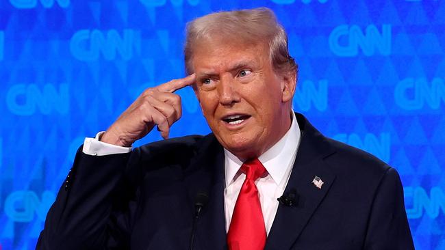 Republican presidential candidate and former US President Donald Trump makes a point. Picture: Getty Images