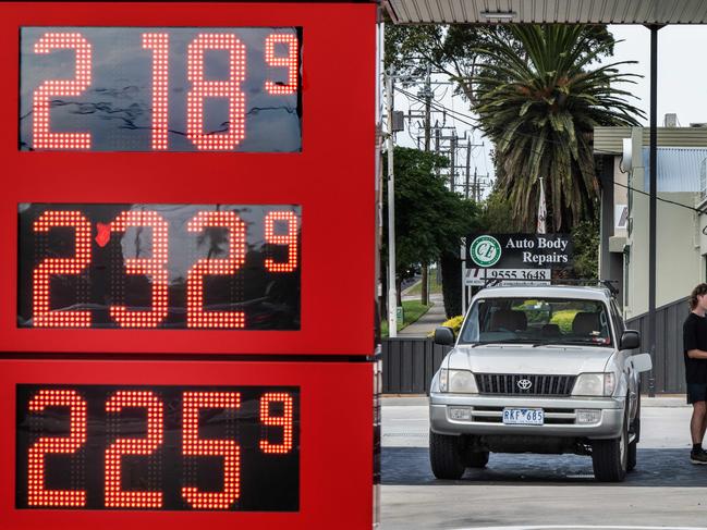 Petrol stations are hiking prices above $2 a litre again. Picture: Tony Gough