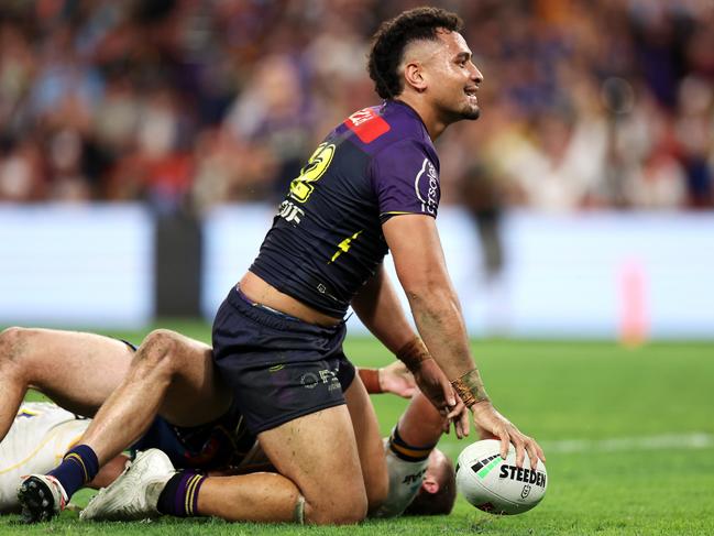 This was an all-too familiar sight for Eels fans in the second half at Suncorp Stadium. (Photo by Hannah Peters/Getty Images)