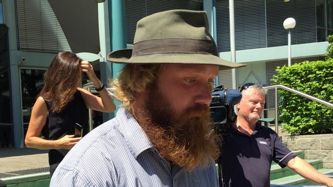 Kayden James Lawson, 22, of Killarney Vale, leaves Gosford District Court where he is being sentenced for dangerous and drug driving.