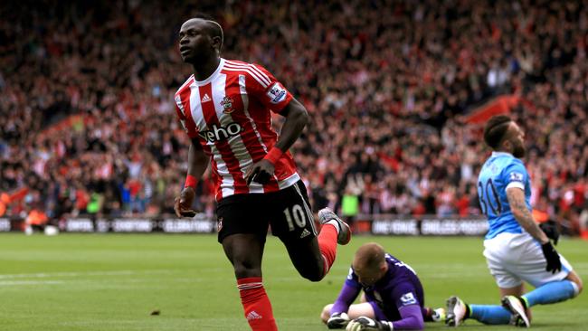 Southampton's Sadio Mane celebrates scoring his side's second goal of the game.