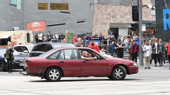 James Gargasoulas drives his vehicle in Melbourne’s CBD. Picture: File