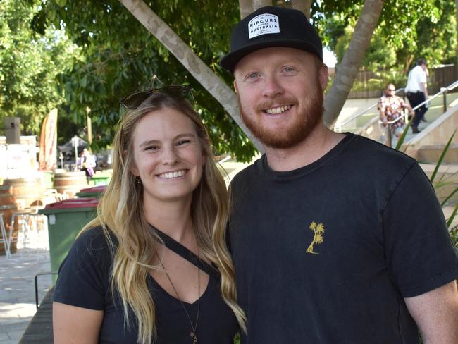 Jamie Belfry and Griffin Andreychuk at the Capricorn Food and Wine Festivalâ€™s Big Beer Festival, Rockhampton Riverside Precinct, March 19, 2022.