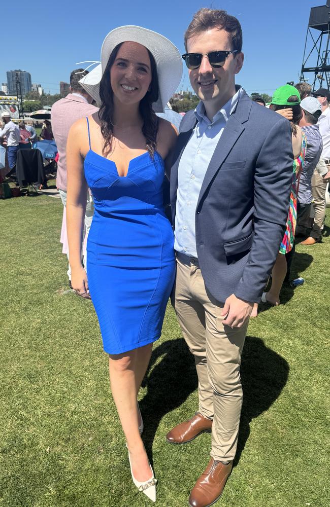 Fiona Lyons and Eoghan Garry at the Melbourne Cup at Flemington Racecourse on November 5, 2024. Picture: Phillippa Butt