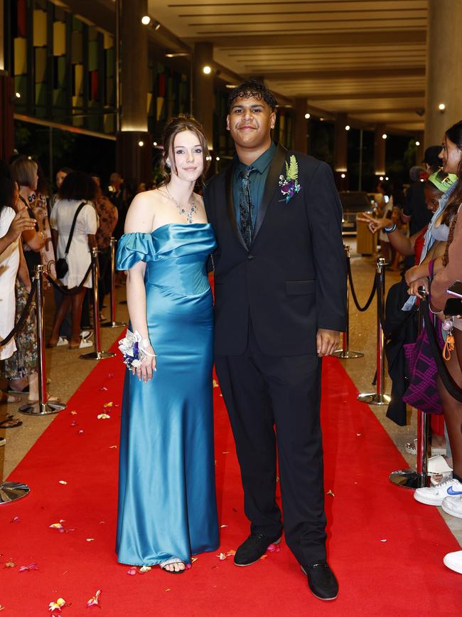 Zoe Dow and Aidan Henor at the Trinity Bay High School formal evening, held at the Cairns Convention Centre. Picture: Brendan Radke