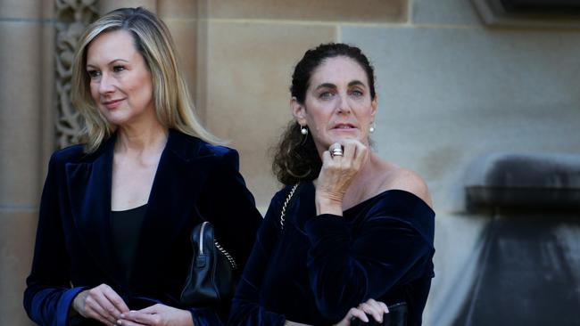 Melissa Doyle and Camilla Franks arrive for the state funeral. Picture: Getty Images.