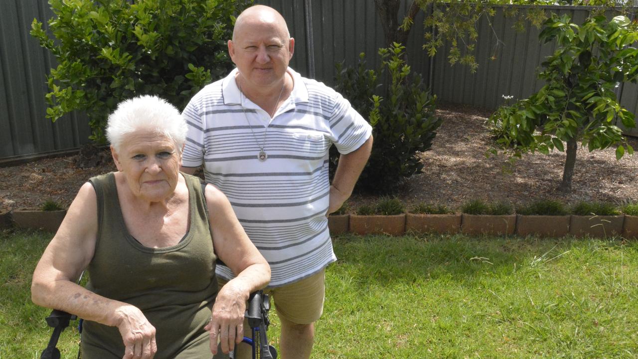 Toowoomba resident George Helon is frustrated with Covid-influenced panic buying – making it difficult to buy essentials for his mother Elizabeth Helon. Picture: Morgan Burley