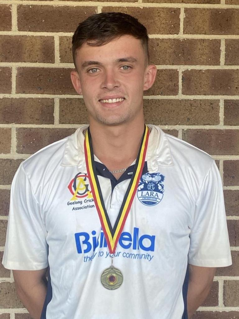 Lara's Daniel Blatherwick was a joint winner of the Jack Sing Medal. Picture: Lara Cricket Club.