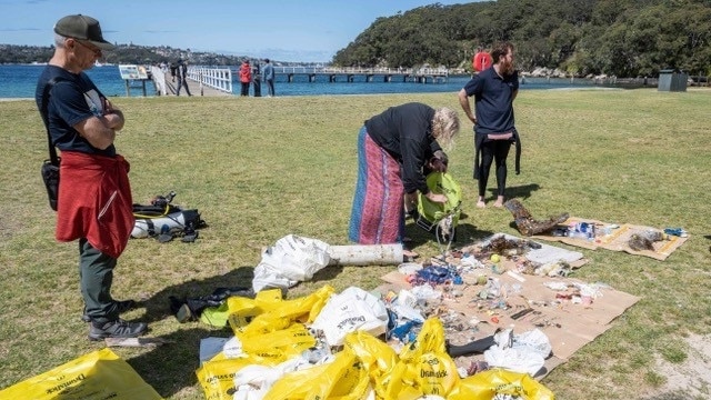 Rubbish removed from the bay during a recent clean-up operation.