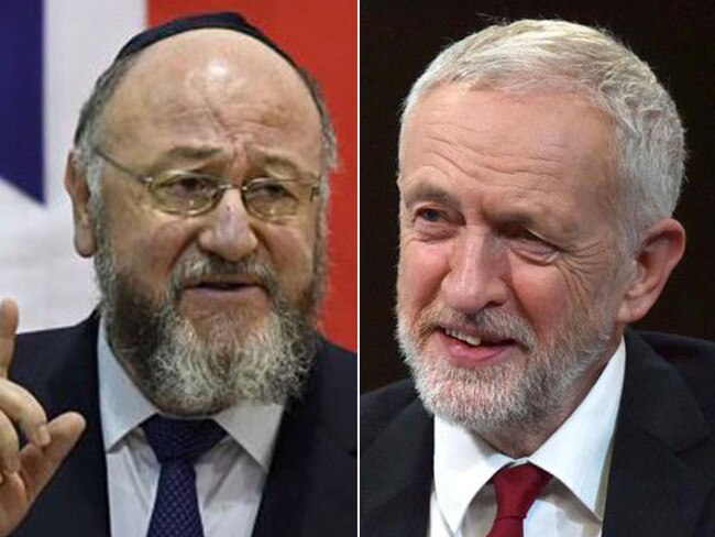 The head rabbi has attacked Jeremy Corbyn