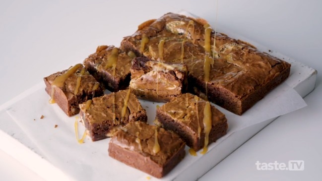 Condensed milk fudge swirl brownie