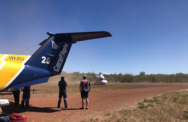 Three men flown to hospital after helicopter crash in Kakadu CREDIT: CAREFLIGHT