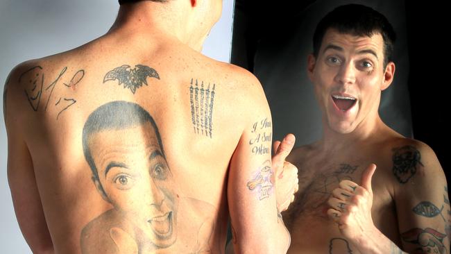 Steve-O says he’s always been a “body modification guy”. Picture: Fiona Hamilton