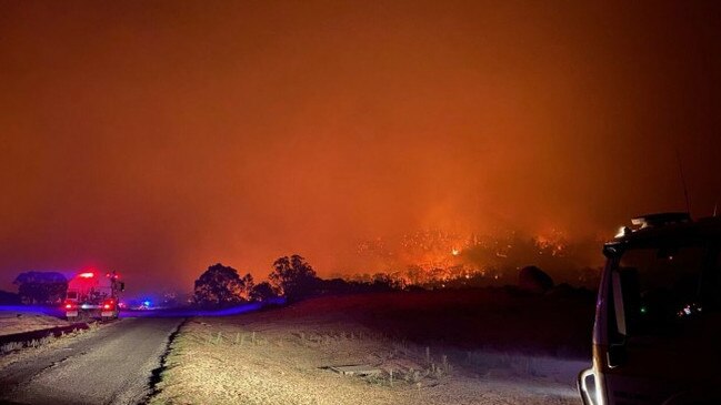 The Orroral Valley fire in Namadgi National Park south of Canberra. Picture: ACT Emergency Services Agency