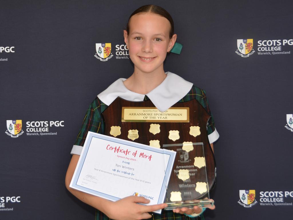 Scots PGC College Arranmore Junior Sportswoman of the year recipient Tori Winters at awards day on November 16, 2023.