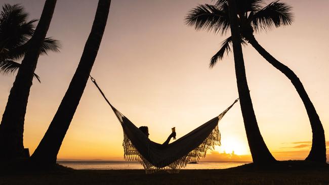 Sunset cocktails at Orpheus Island Lodge.