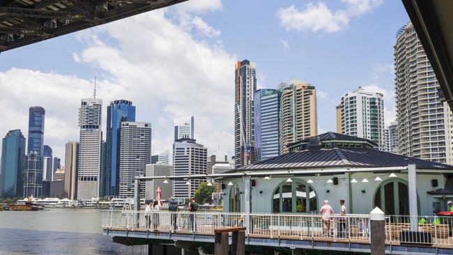 New restaurant and bar Mr Percival’s at the Howard Smith Wharves under the Story Bridge. Picture: Lachie Millard