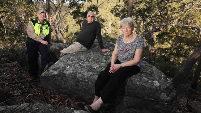 National Parks Association Macarthur branch members Michael Hurcum and Barry and Pat Durman pictured at Keith Longhurst Reserve, in Kentlyn. Picture: Daniel Munoz