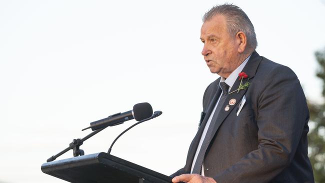 George Taylor at the Cabra-Vale Diggers Anzac Day march and service in 2019. Picture: AAP/Matthew Vasilescu