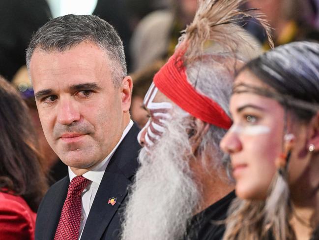 ADELAIDE, AUSTRALIA - NewsWire Photos AUGUST 30, 2023: An emotional Premier Peter Malinauskas after delivering a speech at the Yes23 Campaign Launch in the northern Adelaide suburb of Elizabeth. Picture: NCA NewsWire / Brenton Edwards